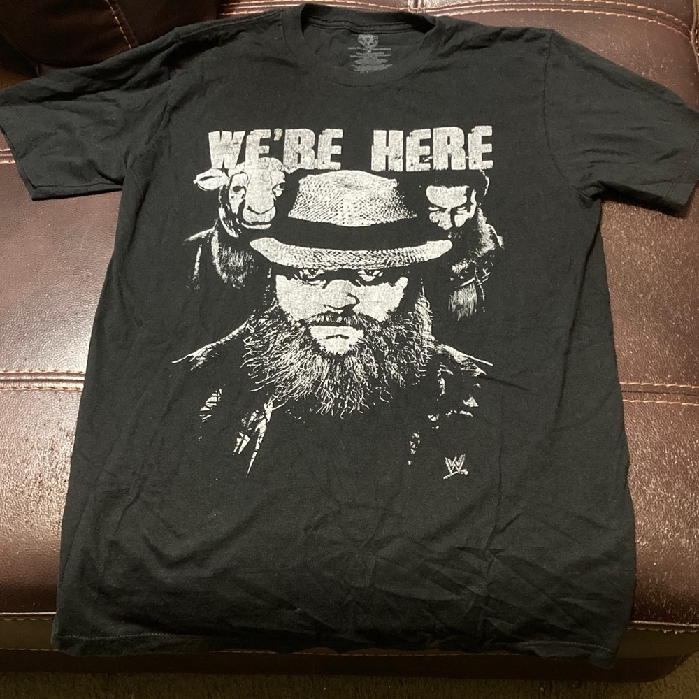 WWE Black Graphic Tee with Bold Design
